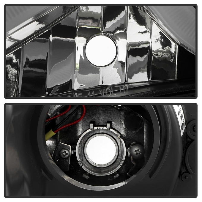Version 2 Black Light Bar DRL Projector Headlights <br>11-13 Hyundai Sonata