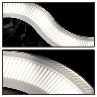 Version 2 Black Light Bar DRL Projector Headlights <br>11-13 Hyundai Sonata
