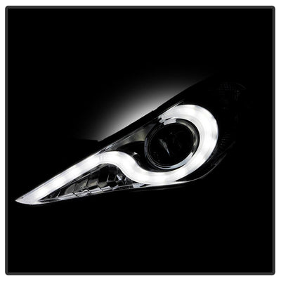 Version 2 Chrome Light Bar DRL Projector Headlights <br>11-13 Hyundai Sonata