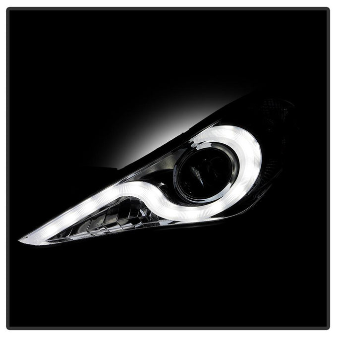 Version 2 Chrome Light Bar DRL Projector Headlights <br>11-13 Hyundai Sonata