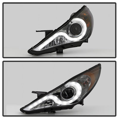 Version 2 Chrome Light Bar DRL Projector Headlights <br>11-13 Hyundai Sonata