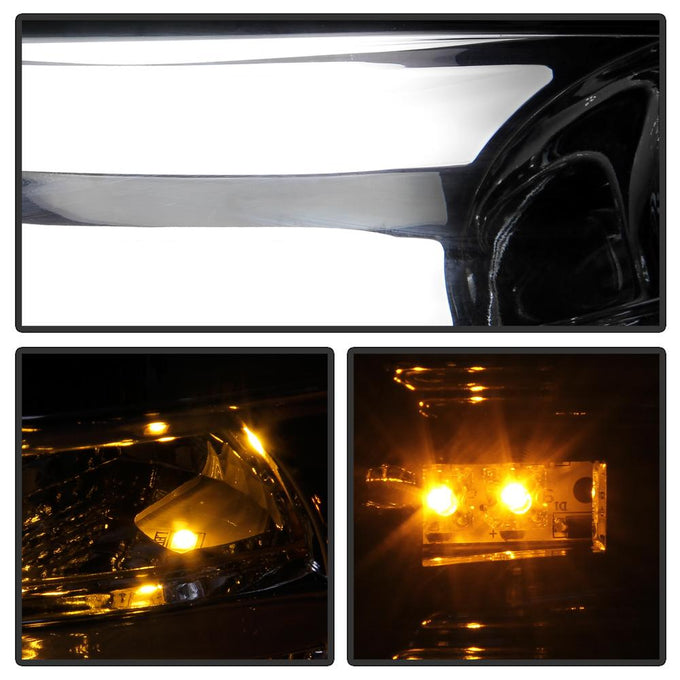 Light Bar DRL Chrome Projector Headlights <br>13-16 Ram 2500 3500 13-18 Ram 1500