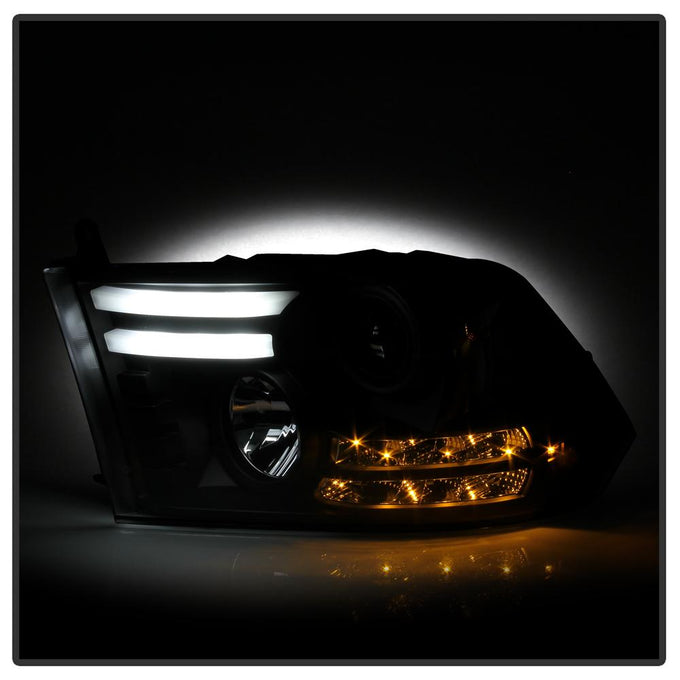 Light Bar DRL Black Projector Headlights <br>13-16 Ram 2500 3500 13-18 Ram 1500