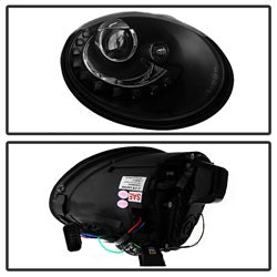 DRL LED Black Projector Headlights <br>06-10 Volkswagen Beetle 10 Volkswagen Beetle Cabrio