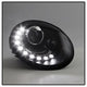 DRL LED Black Projector Headlights <br>06-10 Volkswagen Beetle 10 Volkswagen Beetle Cabrio