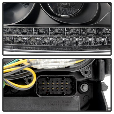DRL LED Black Projector Headlights <br>03-06 Porsche Cayenne
