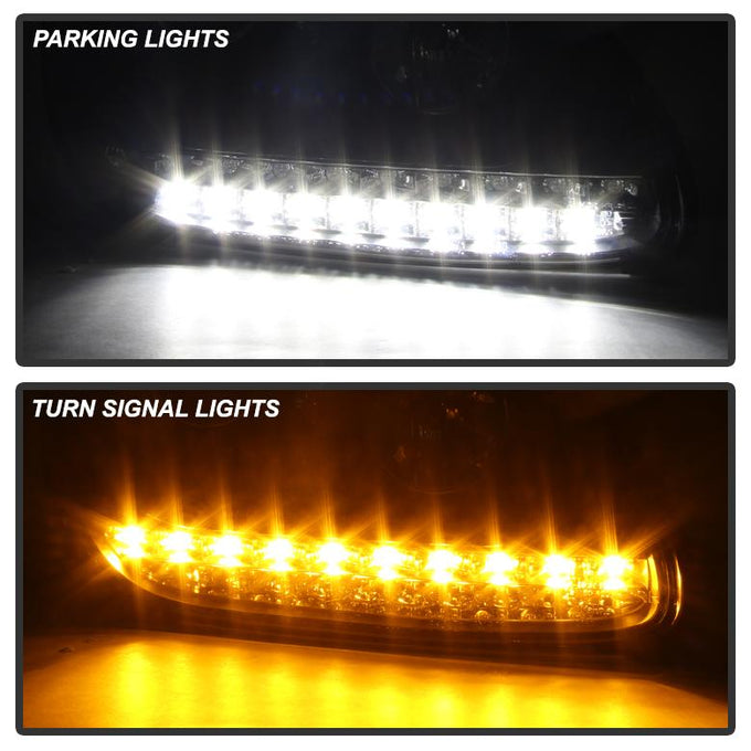 DRL LED Black Projector Headlights <br>03-06 Porsche Cayenne