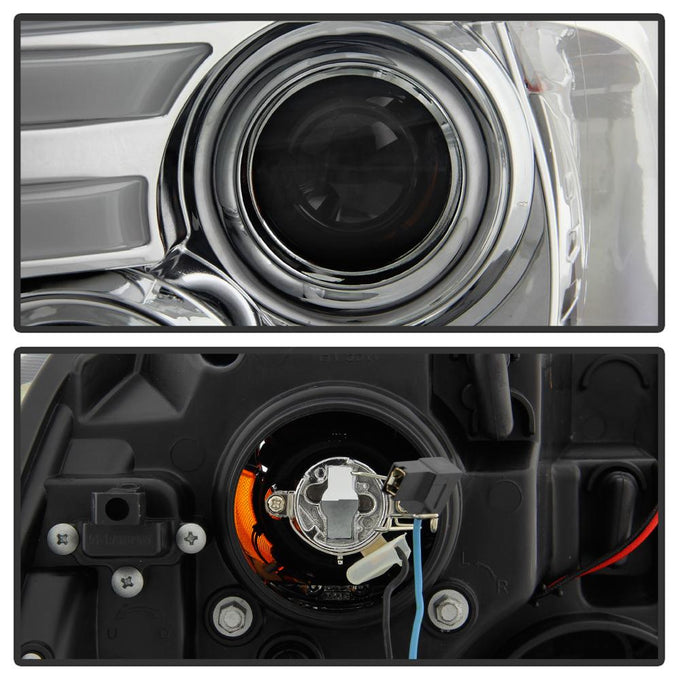 Light Bar DRL Chrome Projector Headlights <br>09-18 Ram 1500 2500 3500