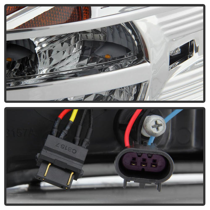 Light Bar DRL Chrome Projector Headlights <br>09-18 Ram 1500 2500 3500