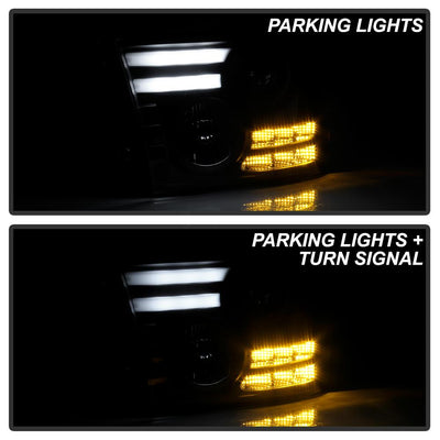 Light Bar DRL Black Projector Headlights <br>09-18 Ram 1500 2500 3500
