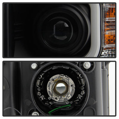 Light Bar DRL Black Projector Headlights <br>15-19 Chevrolet Silverado 2500 HD Silverado 3500 HD