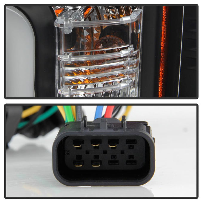 Light Bar DRL Black Projector Headlights <br>15-19 Chevrolet Silverado 2500 HD Silverado 3500 HD