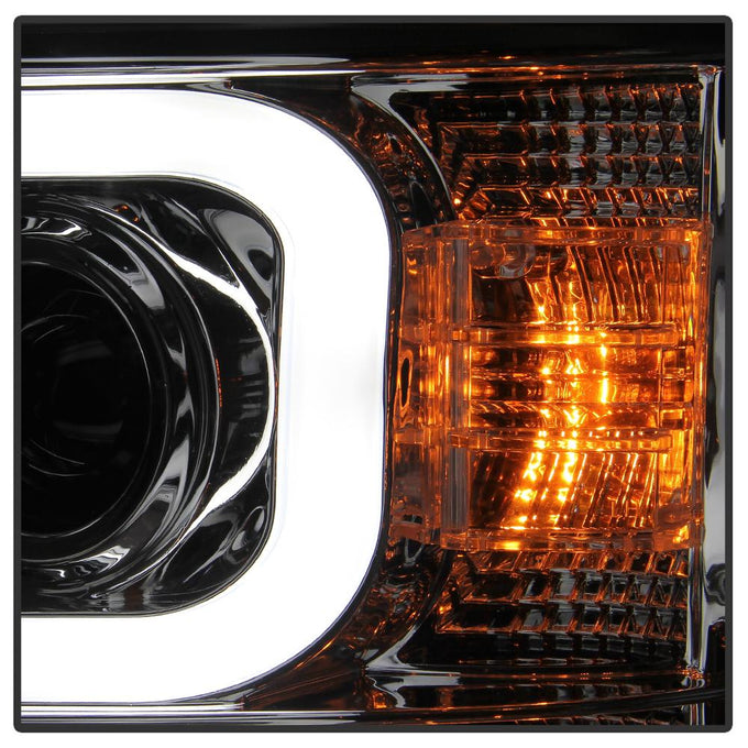 Light Bar DRL Chrome Projector Headlights <br>15-19 Chevrolet Silverado 2500 HD Silverado 3500 HD