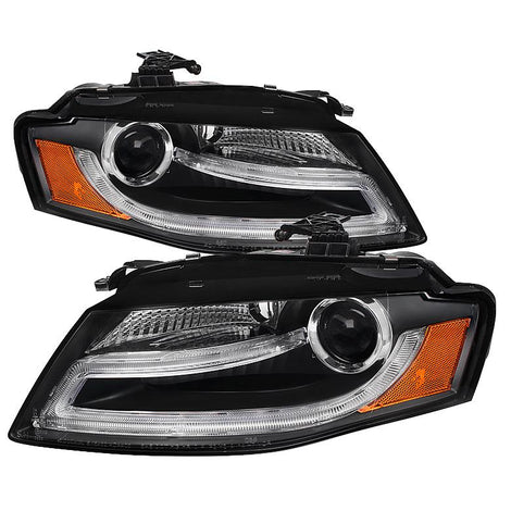 DRL LED Black Projector Headlights <br>09-12 Audi A4 A4 Quattro
