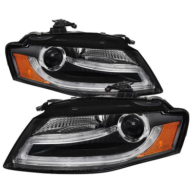 DRL LED Black Projector Headlights <br>09-12 Audi A4 A4 Quattro