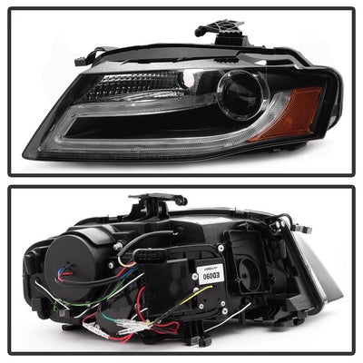 DRL LED Black Projector Headlights <br>09-12 Audi A4 A4 Quattro