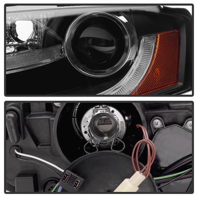 DRL LED Black Projector Headlights <br>09-12 Audi A4 A4 Quattro