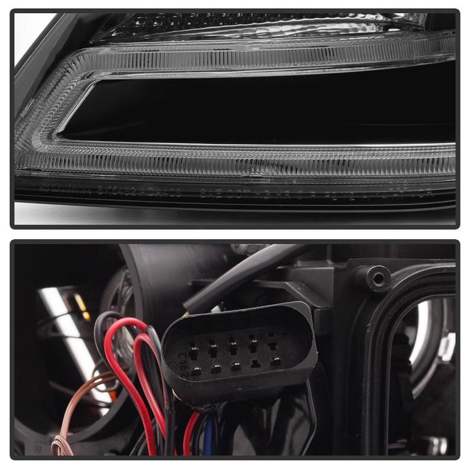 DRL LED Black Projector Headlights <br>09-12 Audi A4 A4 Quattro