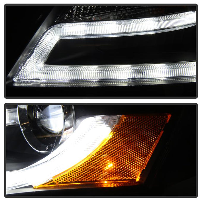 DRL LED Black Projector Headlights <br>09-12 Audi A4 A4 Quattro