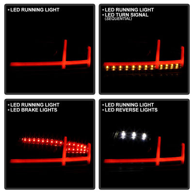 Black LED Tail Lights <br>08-14 Audi TT TT Quattro 11-14 Audi TT RS Quattro