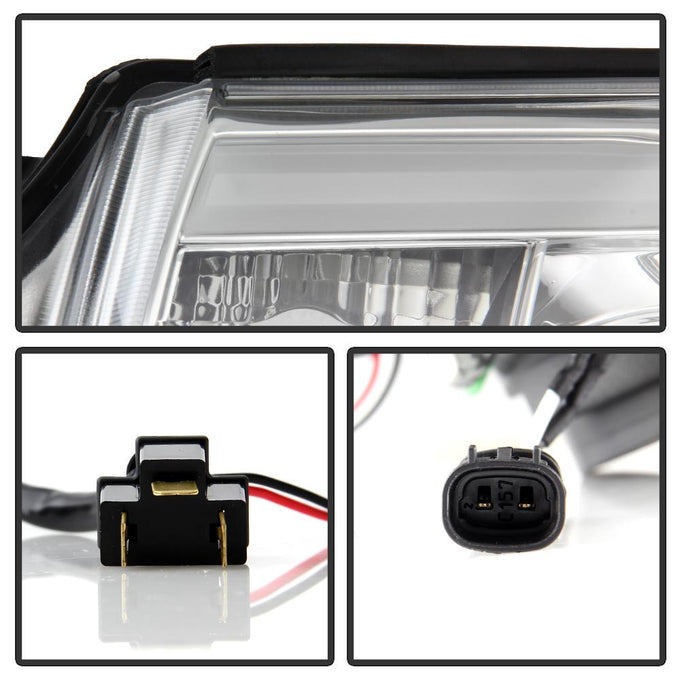 Light Bar DRL Chrome Projector Headlights <br>12-15 Toyota Tacoma