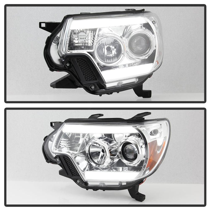 Light Bar DRL Chrome Projector Headlights <br>12-15 Toyota Tacoma