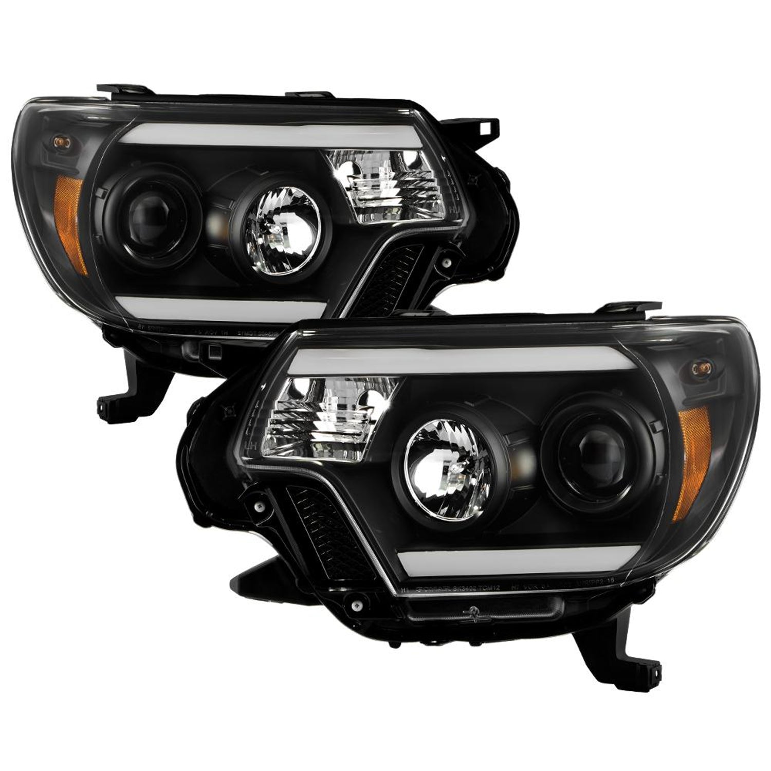 Light Bar DRL Black Projector Headlights <br>12-15 Toyota Tacoma