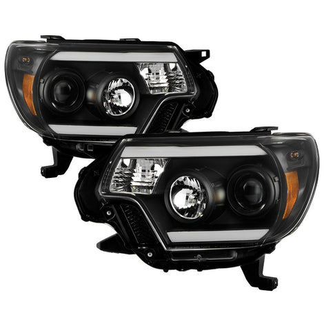 Light Bar DRL Black Projector Headlights <br>12-15 Toyota Tacoma