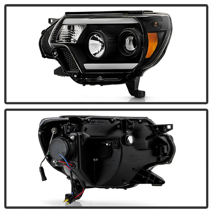 Light Bar DRL Black Projector Headlights <br>12-15 Toyota Tacoma