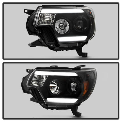 Light Bar DRL Black Projector Headlights <br>12-15 Toyota Tacoma