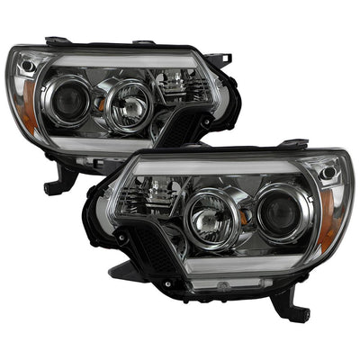 Light Bar DRL Smoke Projector Headlights <br>12-15 Toyota Tacoma