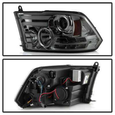 Light Bar DRL Smoke Projector Headlights <br>09-18 Ram 1500 2500 3500