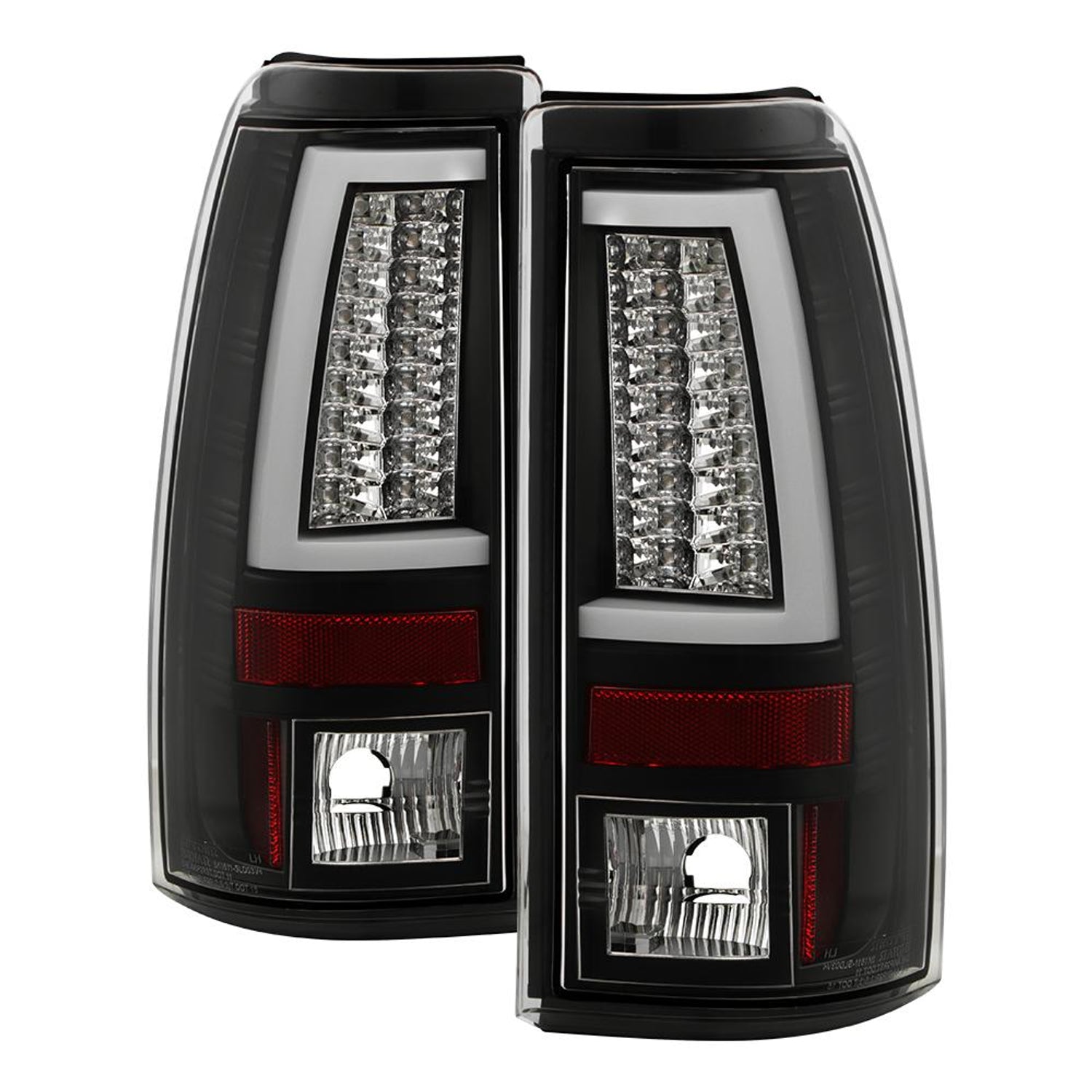 Version 2 Black LED Tail Lights <br>99-02 Chevy Silverado, GMC Sierra 1500 2500 3500