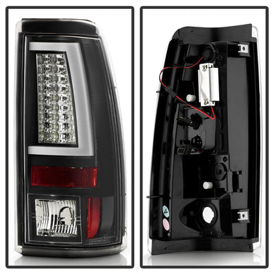 Version 2 Black LED Tail Lights <br>99-02 Chevy Silverado, GMC Sierra 1500 2500 3500
