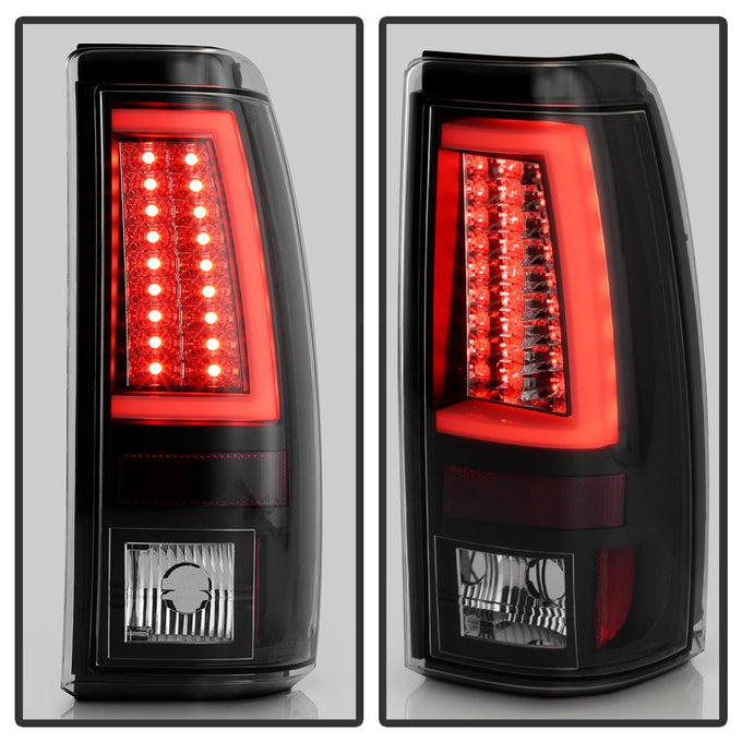 Version 2 Black LED Tail Lights <br>99-02 Chevy Silverado, GMC Sierra 1500 2500 3500