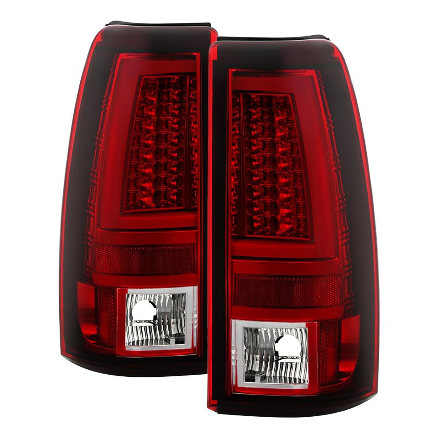 Version 2 Red Clear LED Tail Lights <br>99-02 Chevy Silverado, GMC Sierra 1500 2500 3500