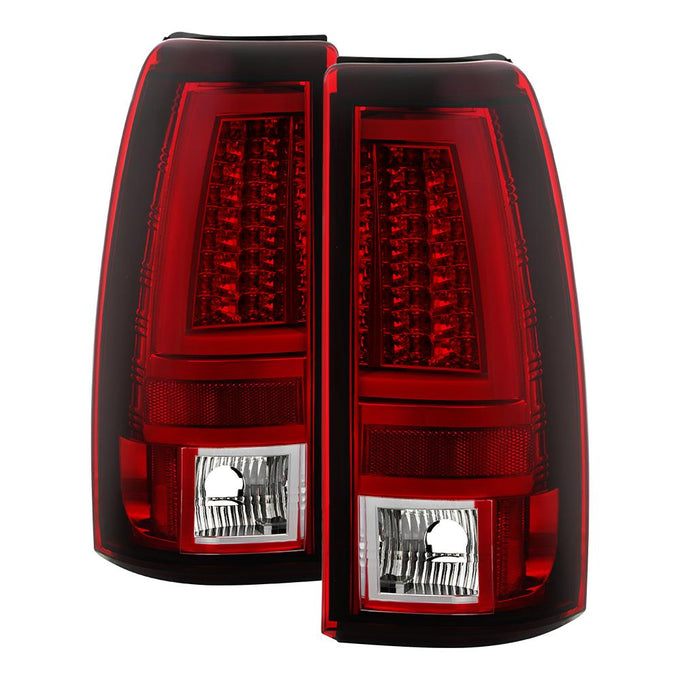 Version 2 Red Clear LED Tail Lights <br>99-02 Chevy Silverado, GMC Sierra 1500 2500 3500