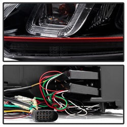 Version 3 Black Dual U DRL Projector Headlights <br>10-13 Volkswagen GTI Golf 12-13 Volkswagen Golf R