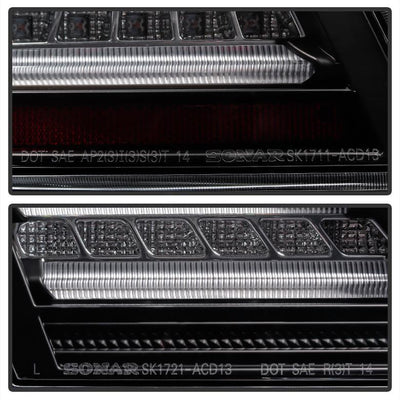 Black LED Tail Lights <br>13-15 Honda Accord