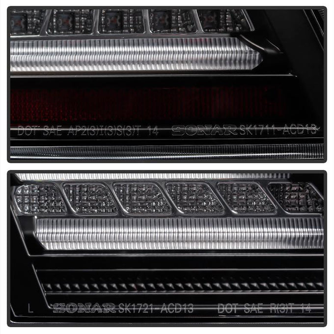 Black LED Tail Lights <br>13-15 Honda Accord