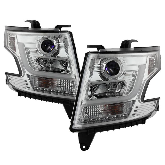 DRL LED Chrome Projector Headlights <br>15-20 Chevrolet Suburban Tahoe 16-19 Chevrolet Suburban 3500 HD