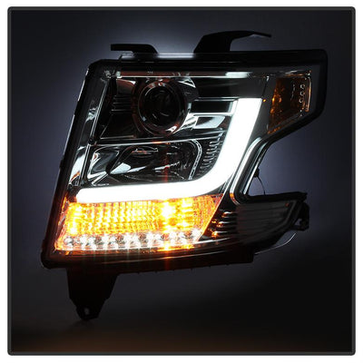 DRL LED Chrome Projector Headlights <br>15-20 Chevrolet Suburban Tahoe 16-19 Chevrolet Suburban 3500 HD