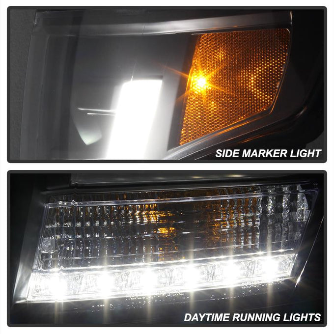 DRL LED Black Projector Headlights <br>15-20 Chevrolet Suburban Tahoe 16-19 Chevrolet Suburban 3500 HD