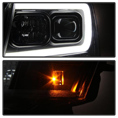Version 2 Black Light Bar DRL Projector Headlights <br>07-14 Chevy Avalanche Suburban 1500 2500