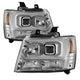 Version 2 Chrome Light Bar DRL Projector Headlights <br>07-14 Chevy Avalanche Suburban 1500 2500