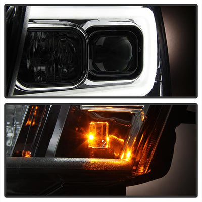 Version 2 Chrome Light Bar DRL Projector Headlights <br>07-14 Chevy Avalanche Suburban 1500 2500