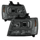 Version 2 Smoke Light Bar DRL Projector Headlights <br>07-14 Chevy Avalanche Suburban 1500 2500