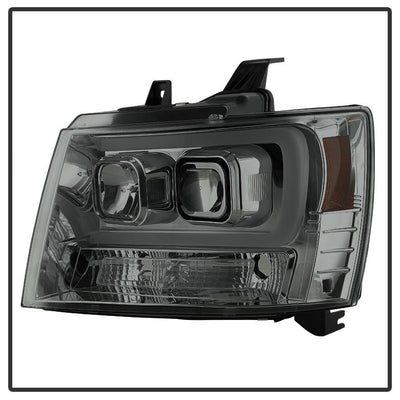 Version 2 Smoke Light Bar DRL Projector Headlights <br>07-14 Chevy Avalanche Suburban 1500 2500