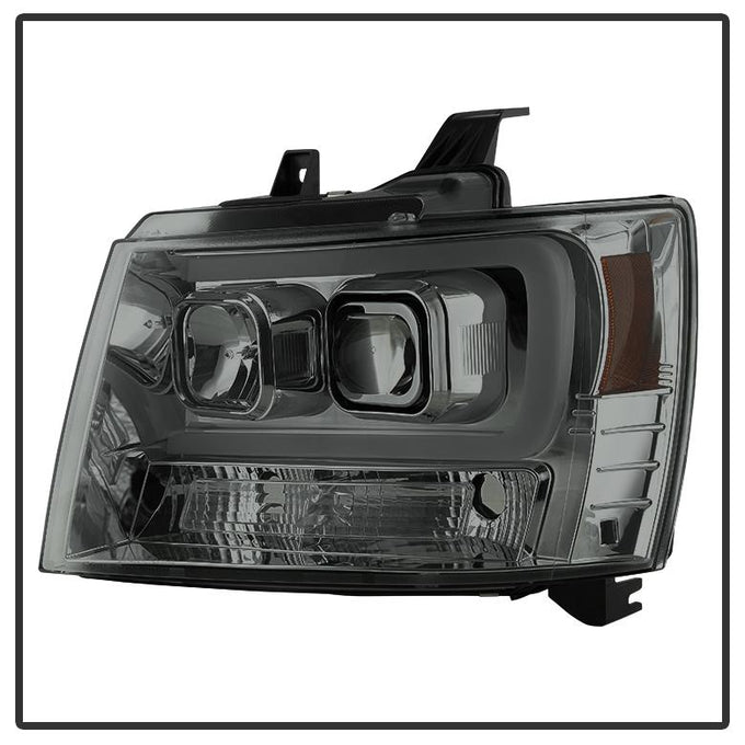 Version 2 Smoke Light Bar DRL Projector Headlights <br>07-14 Chevy Avalanche Suburban 1500 2500