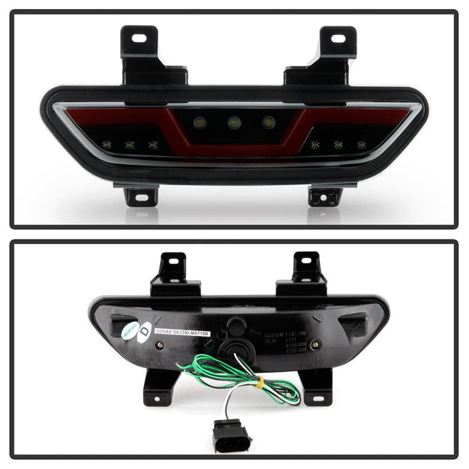 Black Smoke Red Bar LED Reverse Lights <br>15-16 Ford Mustang